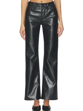 Citizens Of Humanity Black Faux Leather Wide-Leg Trousers